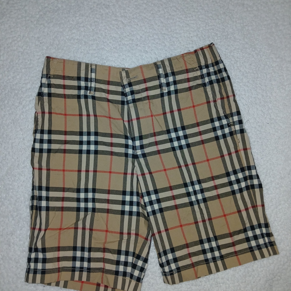 Burberry Kids Plaid Shorts - Tan, Black, Red